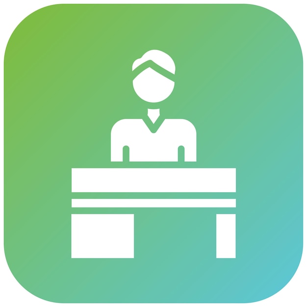 Estilo del icono del escritorio de autoservicio de diseño vectorial