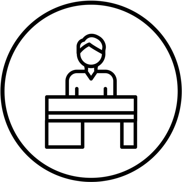 Estilo del icono del escritorio de autoservicio de diseño vectorial