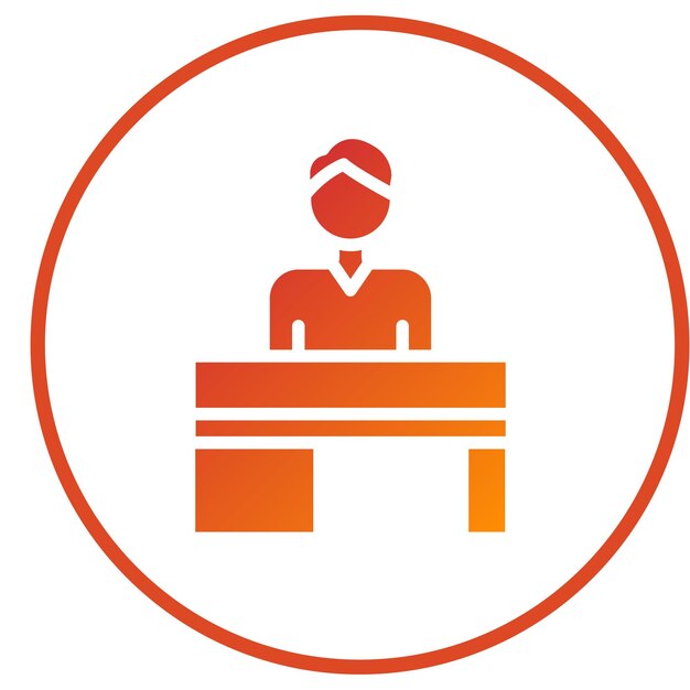 Estilo del icono del escritorio de autoservicio de diseño vectorial