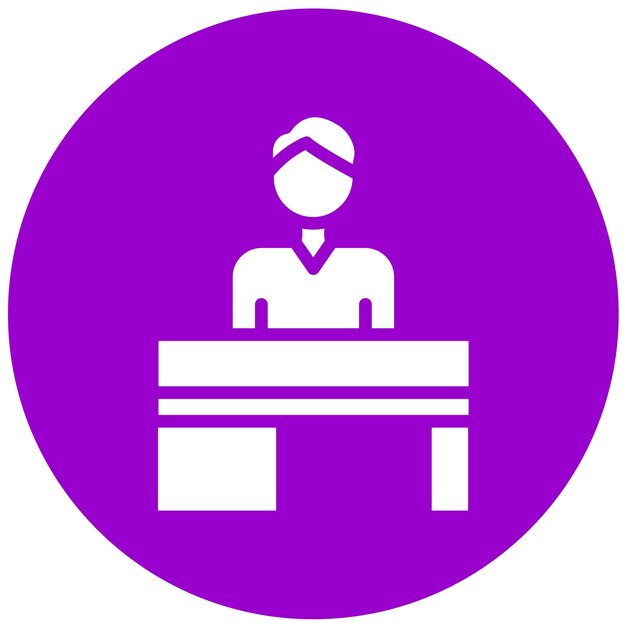 Estilo del icono del escritorio de autoservicio de diseño vectorial