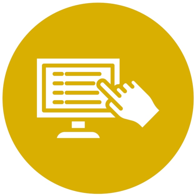 Estilo del icono del escritorio de autoservicio de diseño vectorial