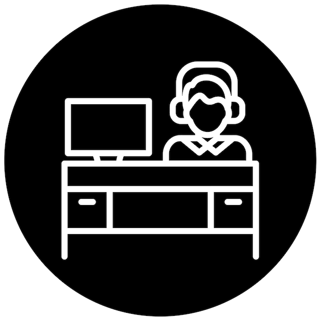 Estilo del icono del escritorio de ayuda de diseño vectorial