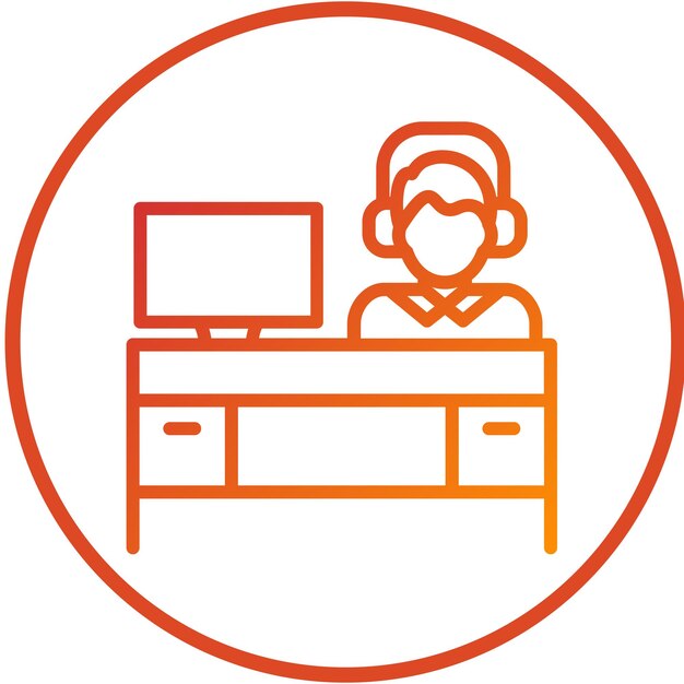 Estilo del icono del escritorio de ayuda de diseño vectorial