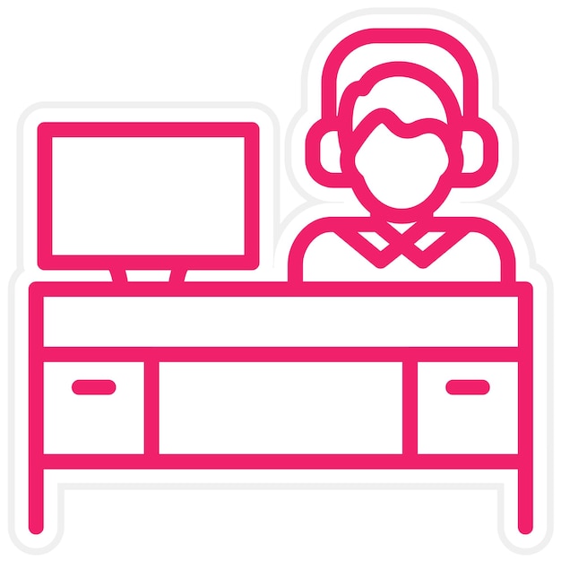 Estilo del icono del escritorio de ayuda de diseño vectorial