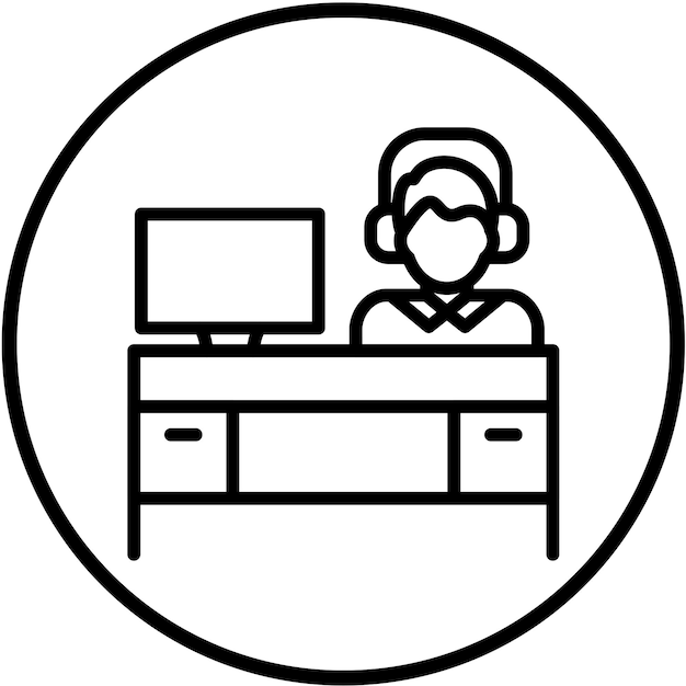 Estilo del icono del escritorio de ayuda de diseño vectorial