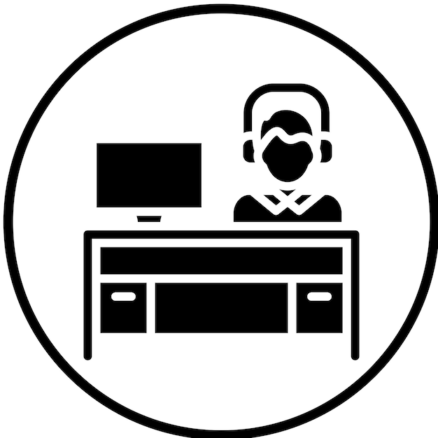 Estilo del icono del escritorio de ayuda de diseño vectorial