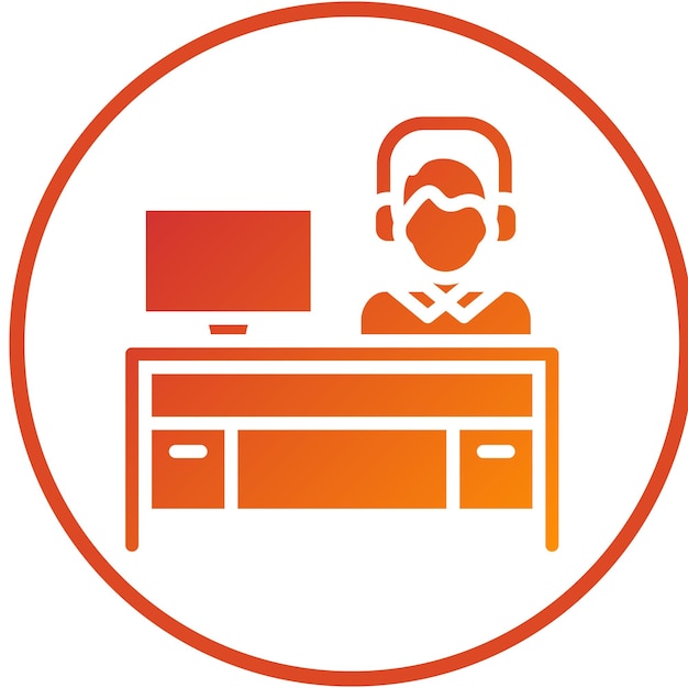 Estilo del icono del escritorio de ayuda de diseño vectorial