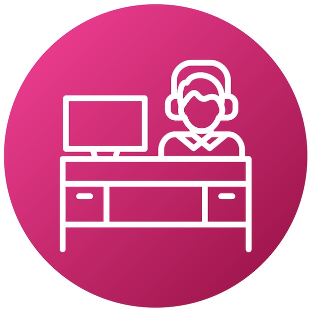 Estilo del icono del escritorio de ayuda de diseño vectorial