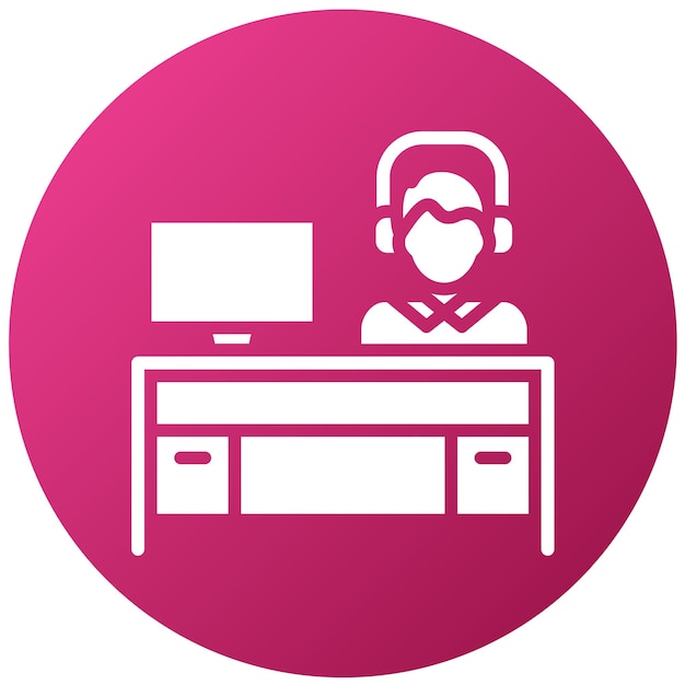 Estilo del icono del escritorio de ayuda de diseño vectorial