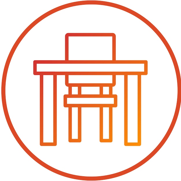Estilo del icono del escritorio de la escuela de diseño vectorial