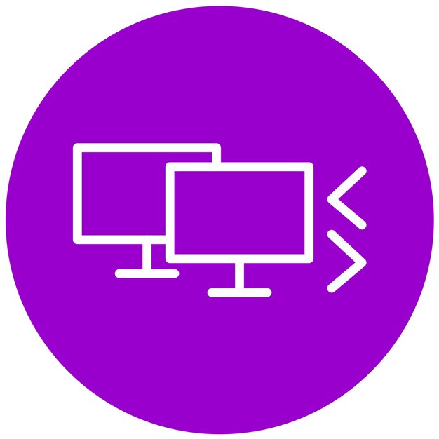 Estilo del icono del escritorio remoto de diseño vectorial