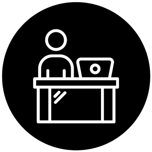 Estilo del icono del escritorio de servicio de diseño vectorial