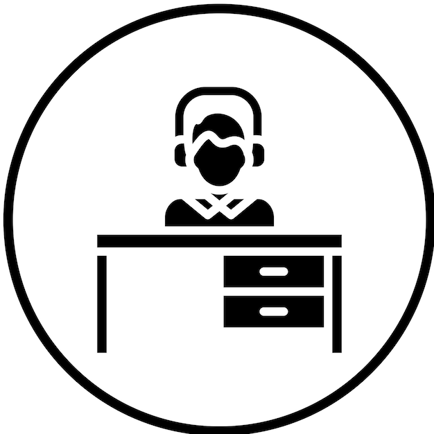 Estilo del icono del escritorio de servicio de diseño vectorial
