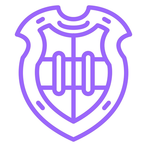 Estilo de icono de escudo de acero de diseño vectorial
