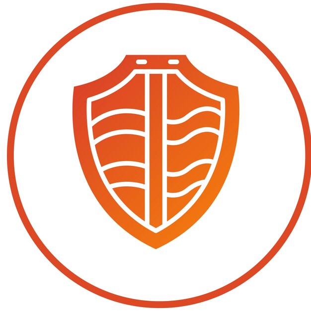 Estilo de icono de escudo de acero de diseño vectorial