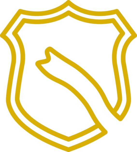 Estilo del icono del escudo de brecha de diseño vectorial