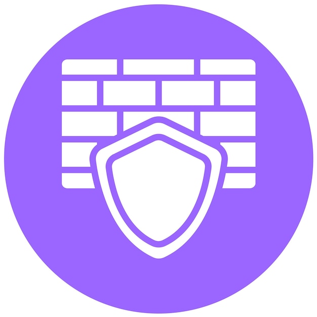 Estilo del icono del escudo de cortafuegos de diseño vectorial