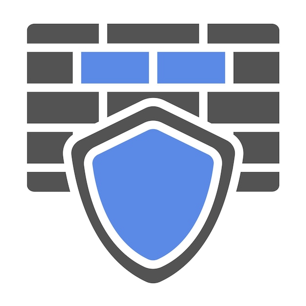 Estilo del icono del escudo de cortafuegos de diseño vectorial