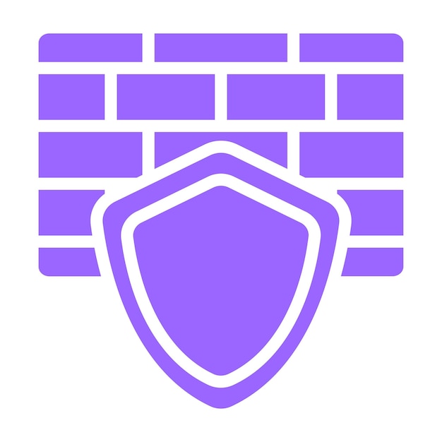 Estilo del icono del escudo de cortafuegos de diseño vectorial