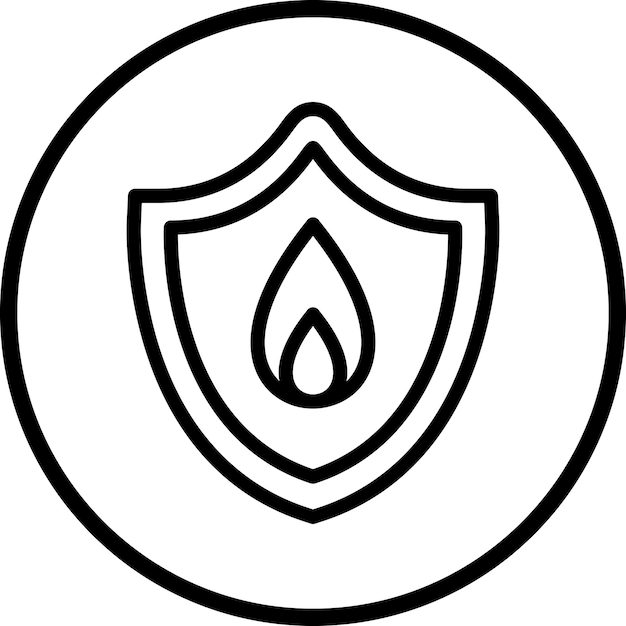 Estilo del icono del escudo de fuego