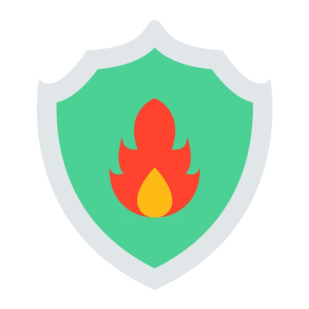 Estilo del icono del escudo de fuego