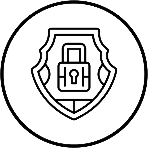 Estilo del icono del escudo de seguridad de diseño vectorial