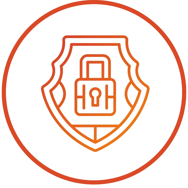 Estilo del icono del escudo de seguridad de diseño vectorial