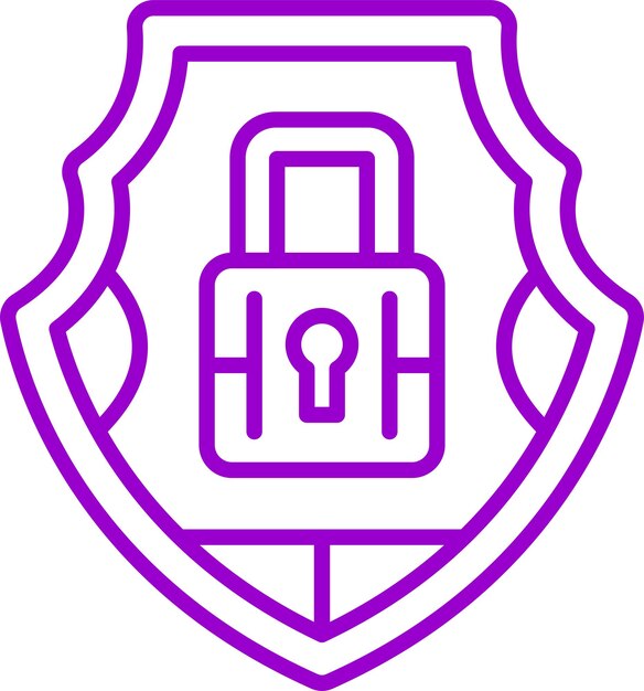 Estilo del icono del escudo de seguridad de diseño vectorial