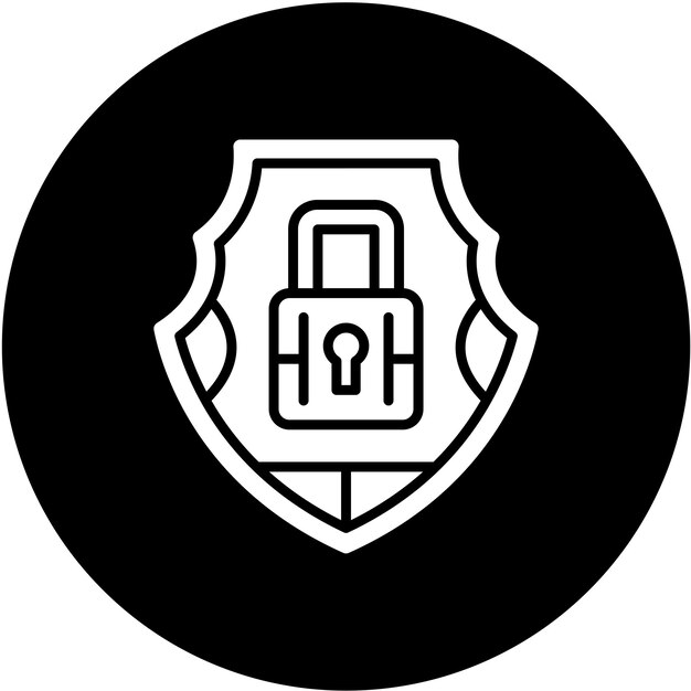 Estilo del icono del escudo de seguridad de diseño vectorial