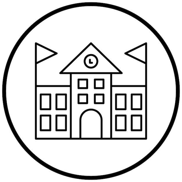 Estilo de icono de la escuela de diseño vectorial