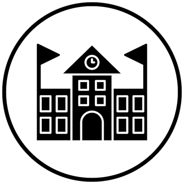 Estilo de icono de la escuela de diseño vectorial