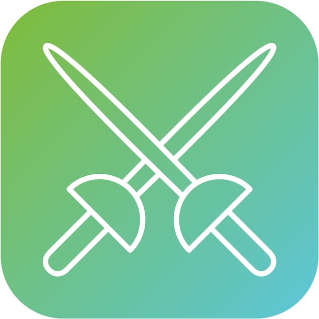 Estilo de icono de esgrima de diseño vectorial