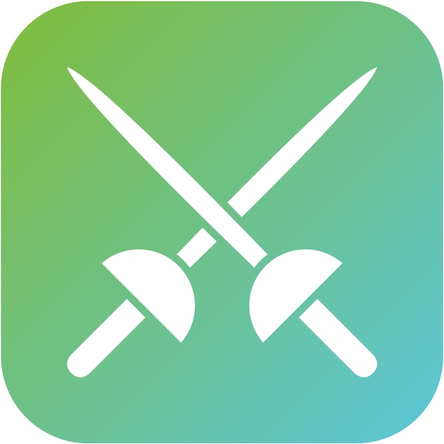 Estilo de icono de esgrima de diseño vectorial