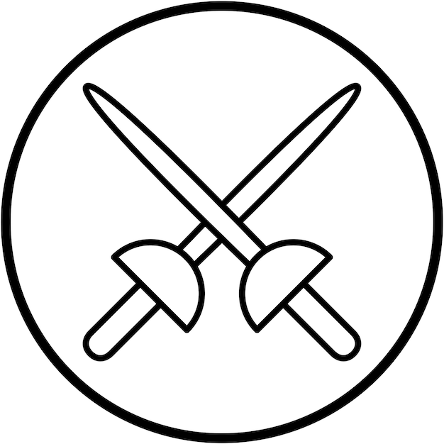 Estilo de icono de esgrima de diseño vectorial