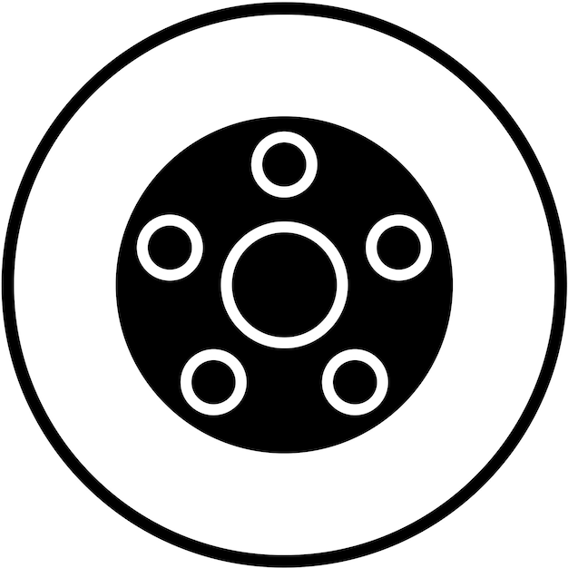 Estilo del icono de los espaciadores de ruedas de diseño vectorial
