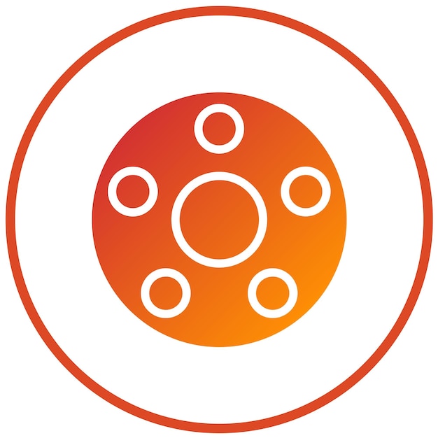 Estilo del icono de los espaciadores de ruedas de diseño vectorial