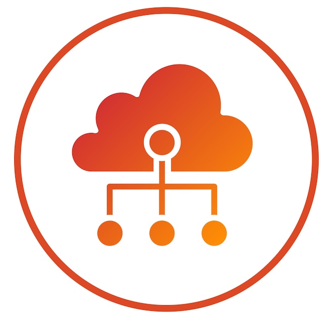 Estilo del icono del espacio de trabajo de diseño vectorial en la nube