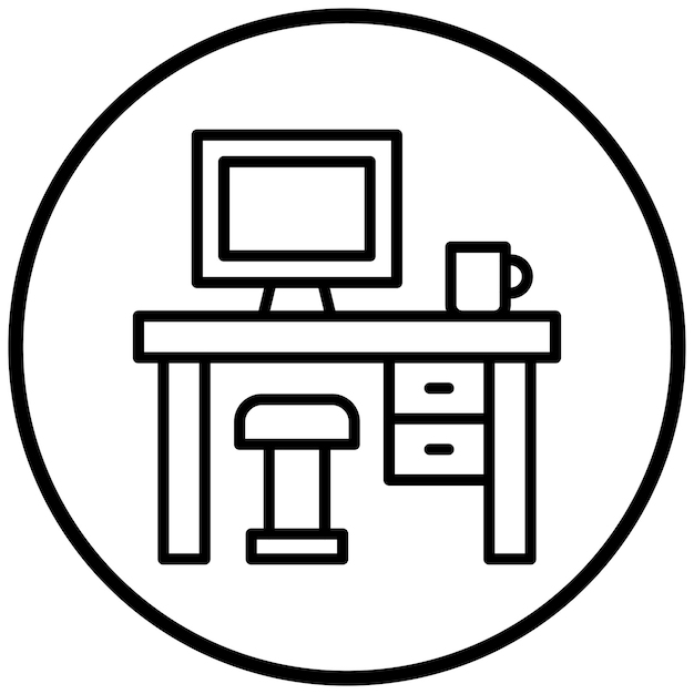 Estilo del icono del espacio de trabajo de diseño vectorial