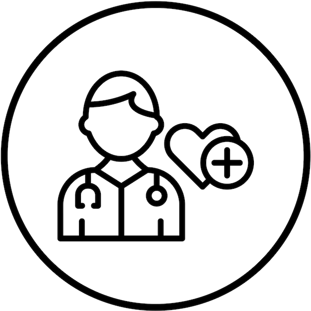 Estilo del icono del especialista en salud de diseño vectorial