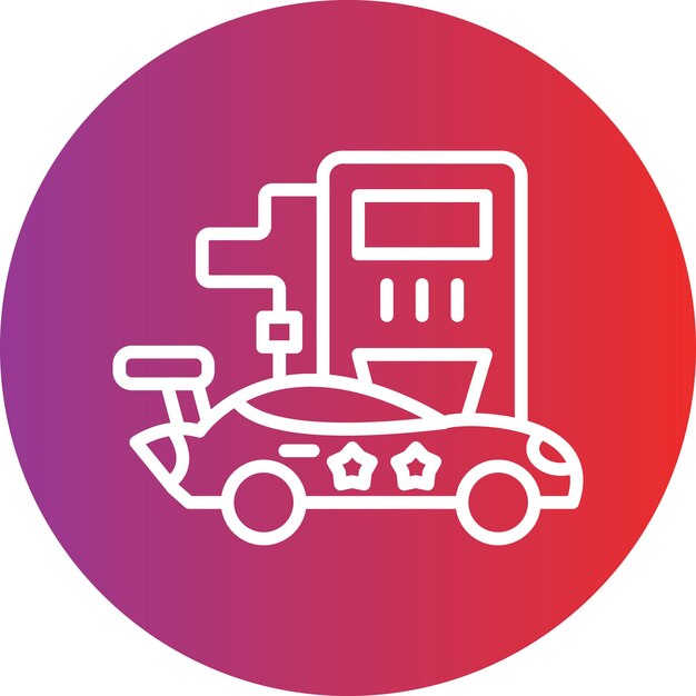 Estilo del icono de la estación de combustible de diseño vectorial