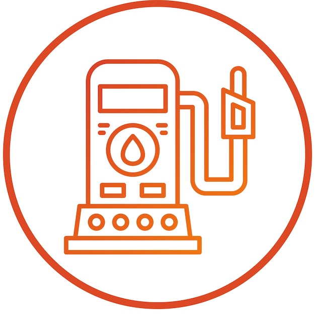 Estilo del icono de la estación de combustible de diseño vectorial