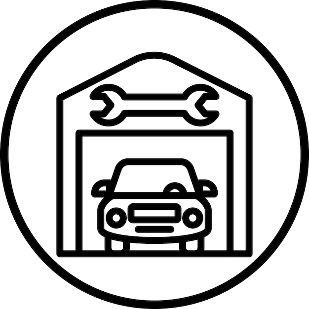 Vector estilo del icono de la estación de servicio