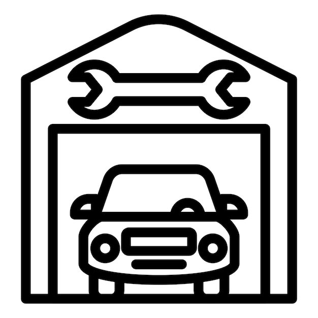 Vector estilo del icono de la estación de servicio