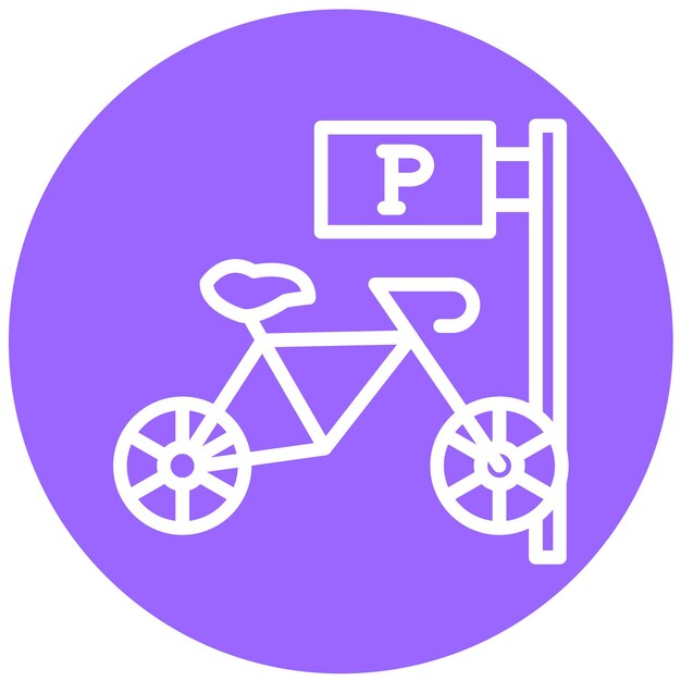 Estilo del icono de estacionamiento de bicicletas de diseño vectorial