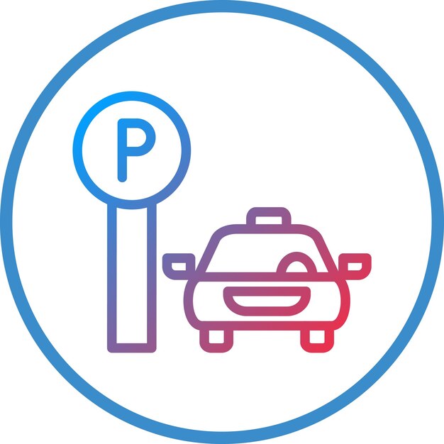 Estilo del icono de estacionamiento de diseño vectorial