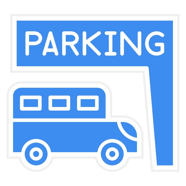 Estilo del icono de estacionamiento de diseño vectorial