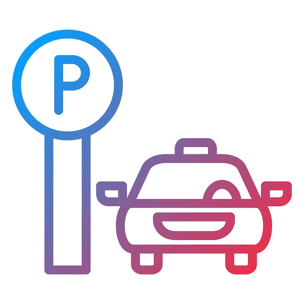 Estilo del icono de estacionamiento de diseño vectorial
