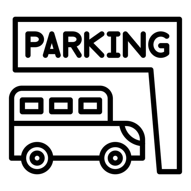 Estilo del icono de estacionamiento de diseño vectorial