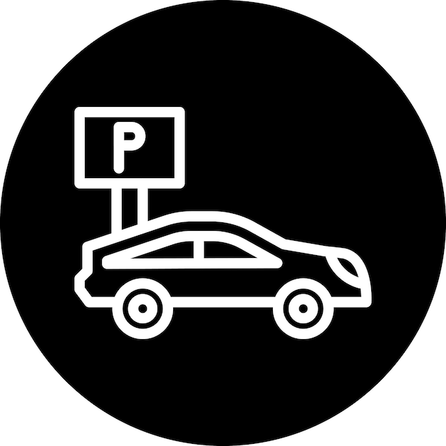 Estilo del icono de estacionamiento de diseño vectorial