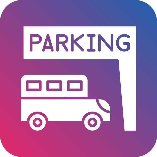 Estilo del icono de estacionamiento de diseño vectorial